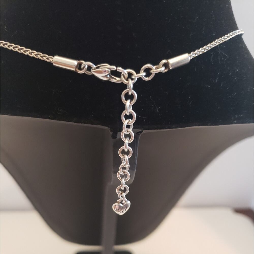 Brighton Silver plated Open Heart Pendant Necklace with Rhinestone Accents - Picture 6 of 6